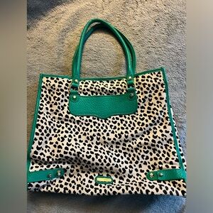 Rebecca Minkoff spotted tote bag with green trim